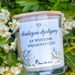 Świeca sojowa „Serdecznie dziękujemy za wspólnie spędzony czas” 180 ml