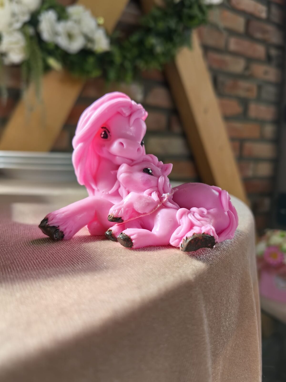Różowy Kucyk Pony ze Źrebakiem ręcznie robione mydło prezentowe
